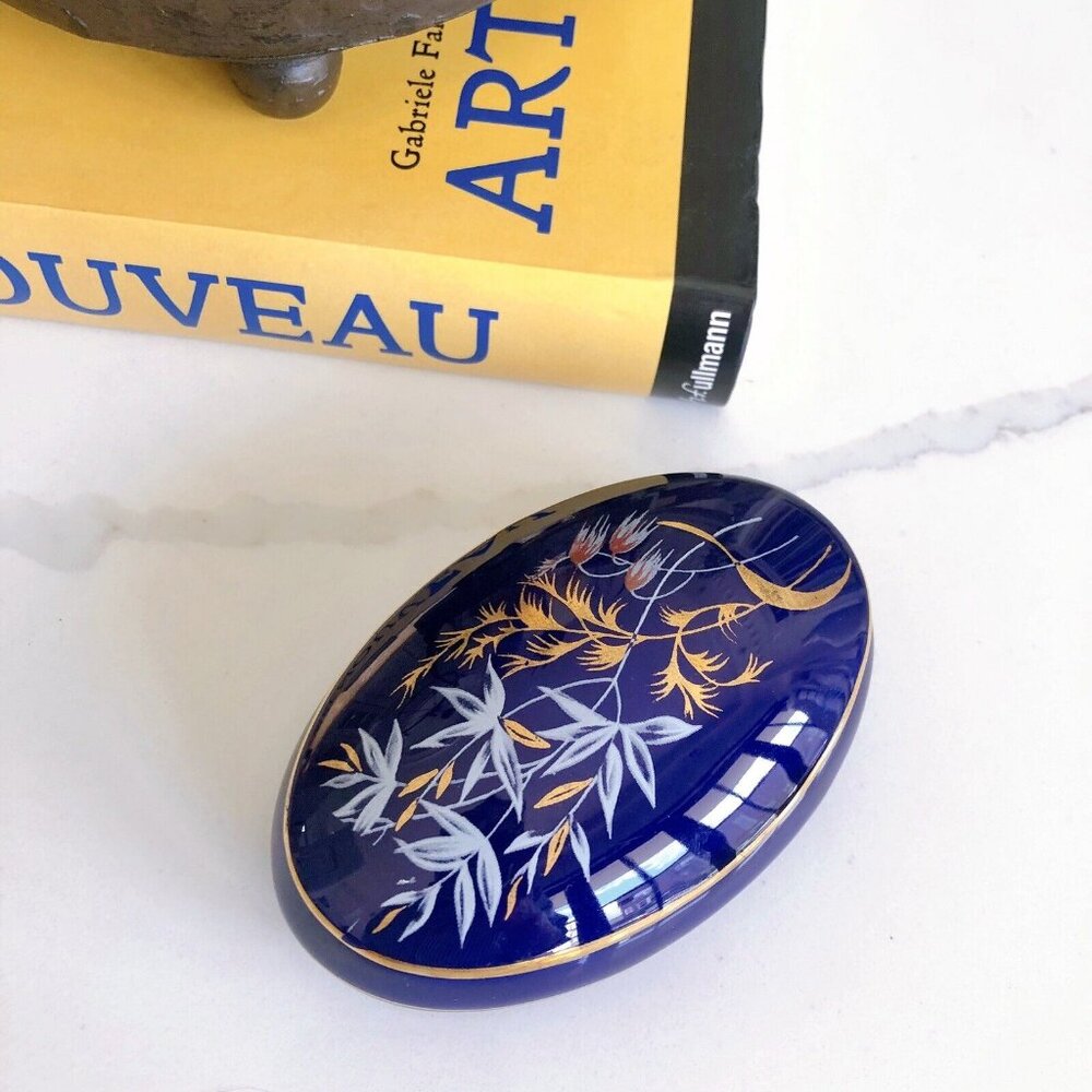 Trinket Dish with Lid Royal Blue Made in Italy